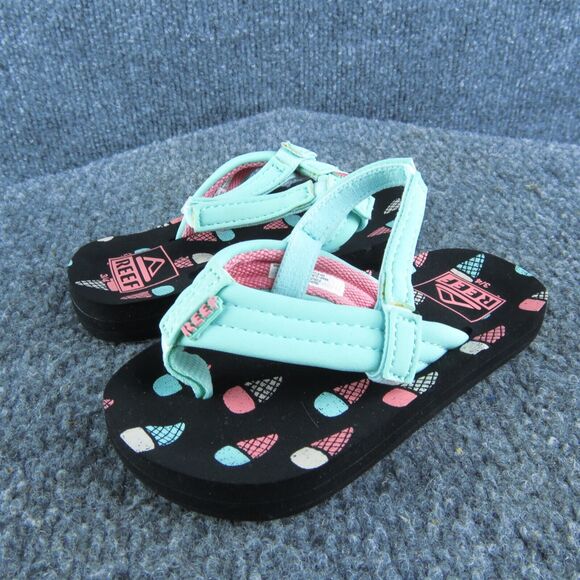 Reef Girls Flip Flop Size T 3-4 Medium Shoes Blue Synthetic Pull On‎ - Picture 1 of 5